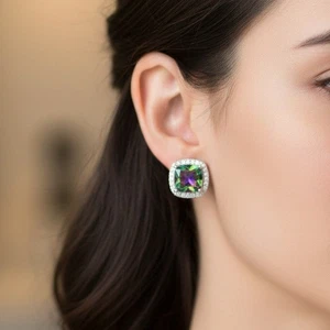 Ohrstecker Mystic Topas quadratisch/Kissenschliff  - Bild 1 von 6