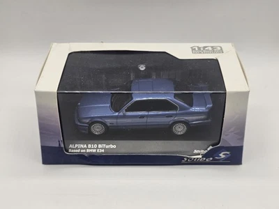 Bmw Alpina B10 Biturbo E34 Blu 1:43 Solido In Box - Immagine 1 di 4