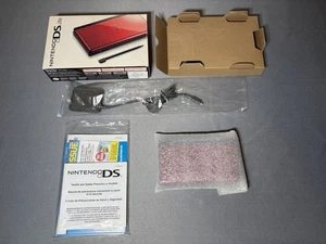 Nintendo DS Lite Crimson Red Black Handheld System Complete In Box Near Mint - Picture 1 of 7