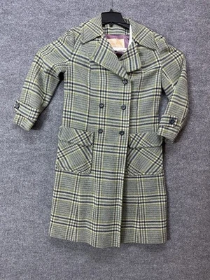 VTG 60’s 70’s Pendleton Over Coat Womens Checker Plaid Wool Trench Jacket Small - Image 1 of 4