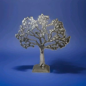 Aluminum Tree Of Life Sculpture 17" T X 15W  Jewelry Necklace Holder Decoration - Picture 1 of 12