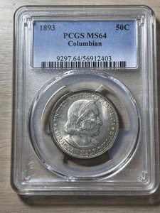 1893 50C Columbian PCGS MS64 - Classic Silver Commemorative - Picture 1 of 4