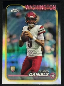 JAYDEN DANIELS 2024 Topps Chrome Refractor Base Rookie RC #201 | Commanders - Picture 1 of 2
