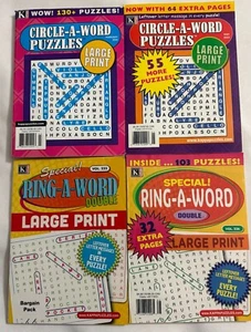 Mixed Lot (4) Special Circle-Ring-A-Word LARGE PRINT Puzzle Books 2022-2025 - Picture 1 of 1