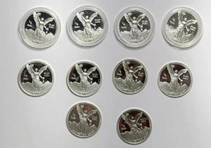 1/4 oz 1992-MO Mexico Ag Proof 10 pc lot - Picture 1 of 2
