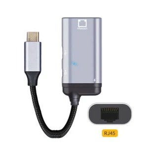 USB3.1 USB-C Type-C to 1000Mbps Gigabit Ethernet Network LAN Adapter with Power - Picture 1 of 7