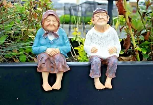 More details for novelty grandparents garden ornaments ledge shelf sitter sculpture figurines