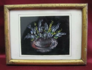 VINTAGE FRAMED PAINTING OIL PAINTS FLOWERS IN VASE - Picture 1 of 9