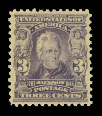 US  1903  Jackson  3c bright violet   Scott 302  mint MNH XF - Image 1 of 2