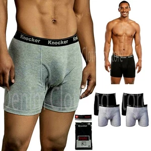 Lot of 4 Pack Men Boxer Briefs 100% Cotton Stretch Trunks Shorts Underwear S~3XL - Picture 1 of 4