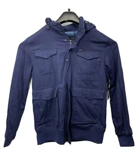 Chaqueta Hurley para hombre talla mediana azul oscuro 100 % algodón - Imagen 1 de 8