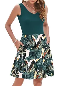 Womens Summer Dresses 2025 Casual Sleeveless Sundress Beach Vacation Flowy Ti... - Picture 1 of 4