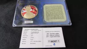MONETA monarca regnante più lungo del Regno Unito argento giubileo edizione limitata placcata oro + coa - Foto 1 di 4
