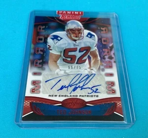 TED JOHNSON 2019 CERTIFIED MIRROR SIGNATURES RED AUTO 66/75 NEW ENGLAND PATRIOTS - Picture 1 of 2
