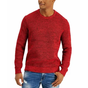 INC International Concepts Page Marled Crewneck Sweater sz L Large Red Holiday - Picture 1 of 2