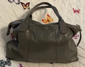Bolso de Hombro Cartera HOBO INTERNATIONAL Cuero Esmaltado Gris-BONITO - Imagen 1 de 10