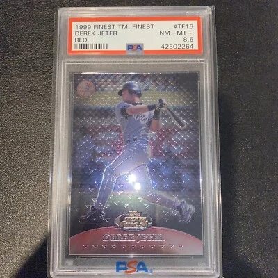 1999 Finest Derek Jeter Team Finest Red #TF16 PSA 8.5 NM-Mt+ #’d 482/500 - Image 1 of 2