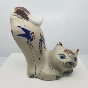 Reyna Mexico Pottery Southwestern Folkart Medium Size Cat Stretching - Picture 1 of 8