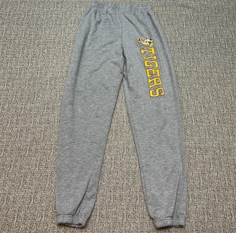 LSU Tigers Jogger Pants Medium Gray 23 Stretch Waist Louisiana Gym Workout Cover