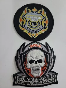 Sturgis Bike Week South Dakota Patches Lot Of 2 Patches 2007/2013 - Picture 1 of 6