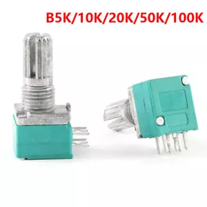B5K 10K 50K 100K RK097-G Dichtpotentiometer Doppel 6 Pin Audiotopf - Carbonfolie - Bild 1 von 6