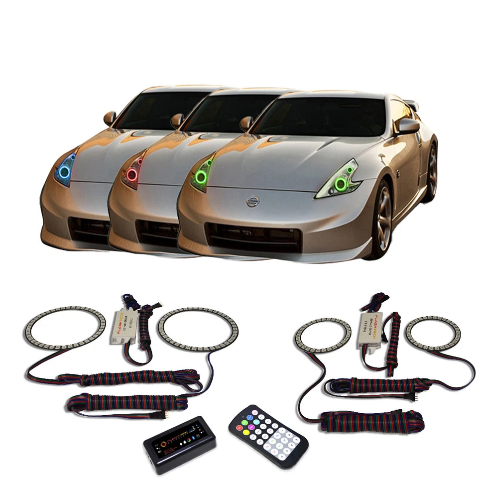 Kit Halo Faro Bluetooth Multicolor RGB para Nissan 370z 09-16 Foto 1 de 3