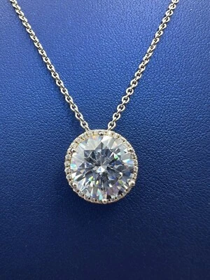 ANNA ZUCKERMAN STERLING SILVER 925 ANASTASIA 20 5CT DW CRYSTALLINE HALO NECKLACE - Image 1 of 4