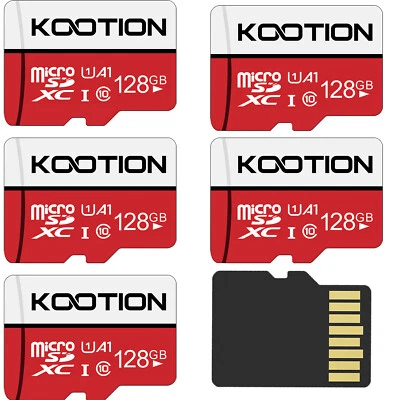 Tarjetas de memoria Kootion 5 piezas 128 GB U1 Ultra Micro SDXC tarjetas SD de alta velocidad tarjetas TF Foto 1 de 4