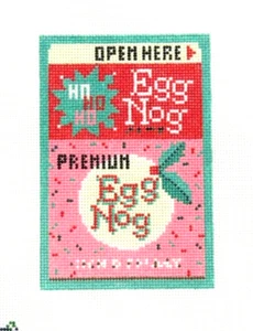 Whipstitch Ho Ho Ho Egg Nog Carton Handpainted Needlepoint Canvas - Picture 1 of 1