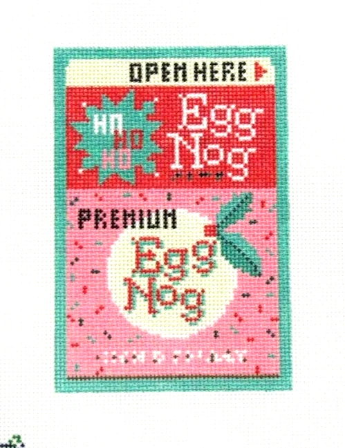 Whipstitch Ho Ho Ho Egg Nog Carton Handpainted Needlepoint Canvas - Image 1 of 1