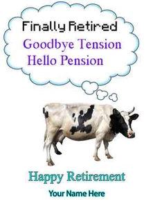 Cow Happy Retirement A5 Greeting Card PIDcow1 bubble thoughts card friends - Picture 1 of 1