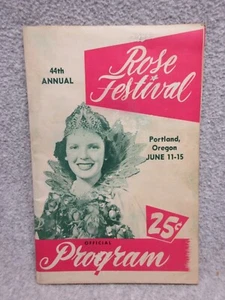 1952 PORTLAND ROSE FESTIVAL  SMALL PROGRAM  QUEEN JEANNE + COLLEGE RODEO  Nice - Picture 1 of 4