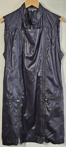 Daryl K Dress Women M Black Liquid Leather Waxed Japanese Zipper Pockets Blouson - Picture 1 of 20