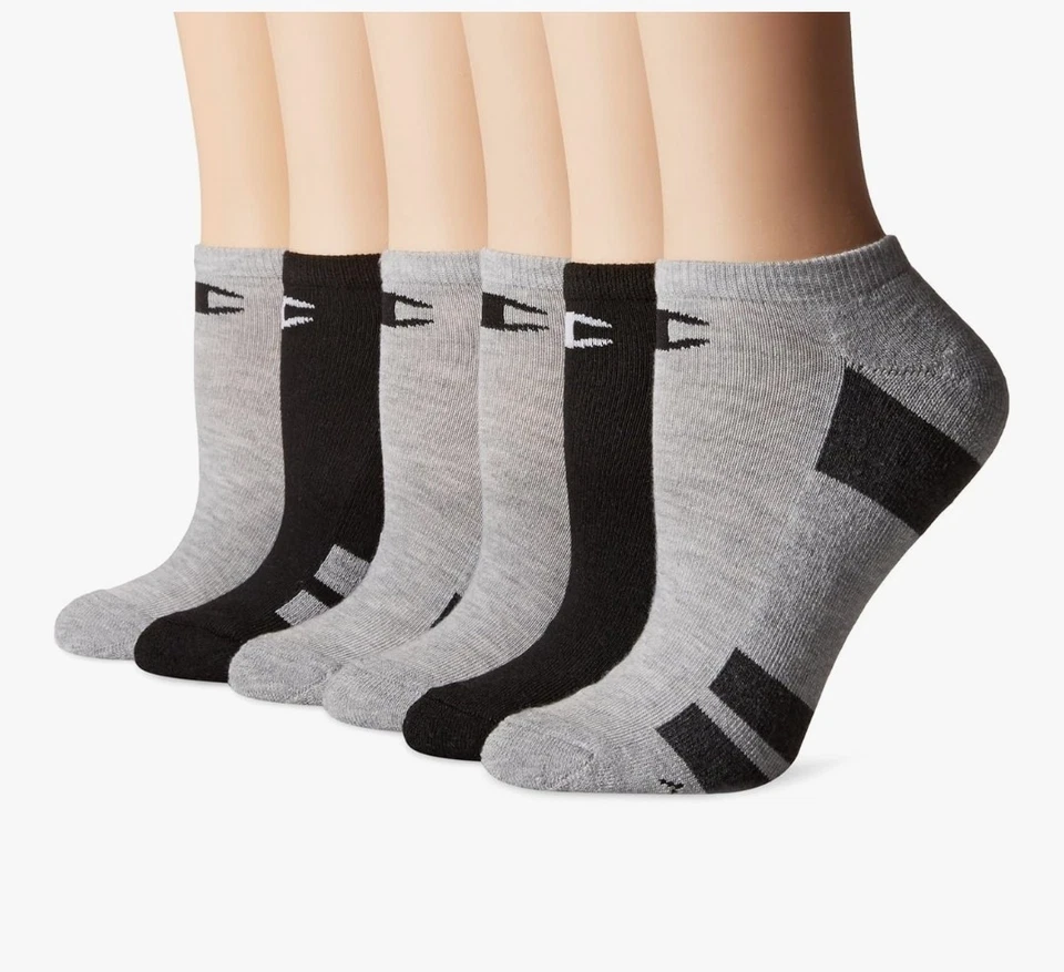 Meias femininas Champion de corte baixo tamanho 5-9, pacote com 6 - Imagem 1 de 1
