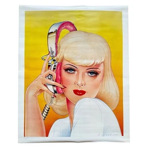 STEREO SWEETHEART GIRL 1977 Willardson Poster Music Headphones Hi-Fi Audiophile - Afbeelding 1 van 7