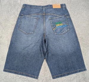 Rocawear Denim Co pantaloncino uomo 38 blu ampio ricamato tasca hip hop urban jeans - Foto 1 di 9