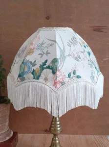 Vintage Dorma Fringed Country Cottage Floral Light Shade Lampshade Lined 12 in - Picture 1 of 7
