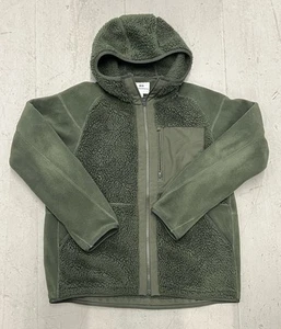 UNIQLO Blanco Montañismo Vellón Sherpa Chaqueta Cremallera Completa Sudadera con Capucha Verde Caqui M - Imagen 1 de 10