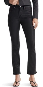 Pantalones de mezclilla cortos Madewell Kick Out talla 26P tiro medio recubiertos negros tobillo pierna acampanada nuevos con etiquetas - Imagen 1 de 11