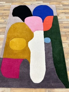 Tappeto trapuntato a mano colorato forme astratte tappeto lana moderno misura personalizzata - Foto 1 di 4