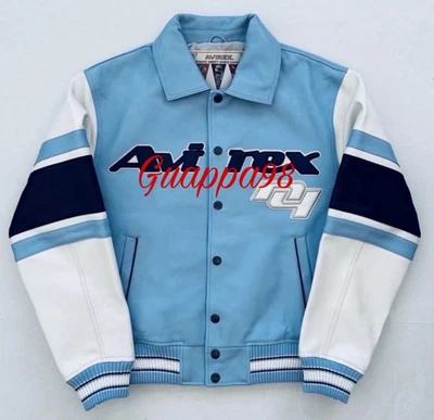 Mens Avirex Genuine Cowhide Leather Bomber Jacket American Flight Leather Jacket - Image 1 of 4