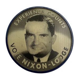 Original 1960 NIXON/Lodge Lenticular Presidential Campaign Button 2.5" - Picture 1 of 3