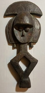 Mbulu Ngulu Kota Reliquiar Figur Gabun geschnitzt Holz & Bronze oder Kupfer 16,25" H - Bild 1 von 24