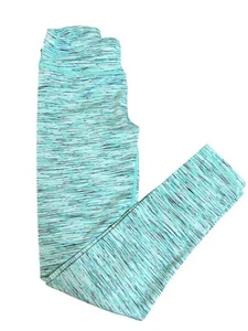 Justice Girls Size 7 Blue/White Full Length Leggings Elastic Waistband - Picture 1 of 5