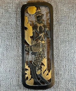 Decorazione parete ASIANA vintage intagliato a mano tradizionale tailandese danzante pannello legno Thailandia - Foto 1 di 4