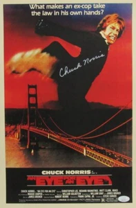 Chuck Norris Autographed Movie Poster 11x17 "An Eye for an Eye" Movie JSA - Picture 1 of 3