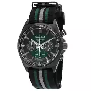 Seiko Chronograph Quartz Green Dial Men's Watch SSB411P1 - Picture 1 of 3
