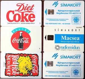 Iceland Coke Coca-cola phone card Simakort Radiomidtun - Foto 1 di 1