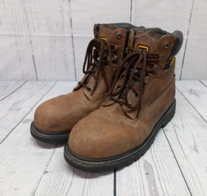 Caterpillar Boots Steel Toe Cap Leather Cat Safety Shoes Mens UK 9 Wide Fit - Picture 1 of 22