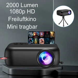 Tragbar Projektor LED 1080P Full HD WiFi Smart Beamer Heimkino HDMI USB Film - Bild 1 von 13